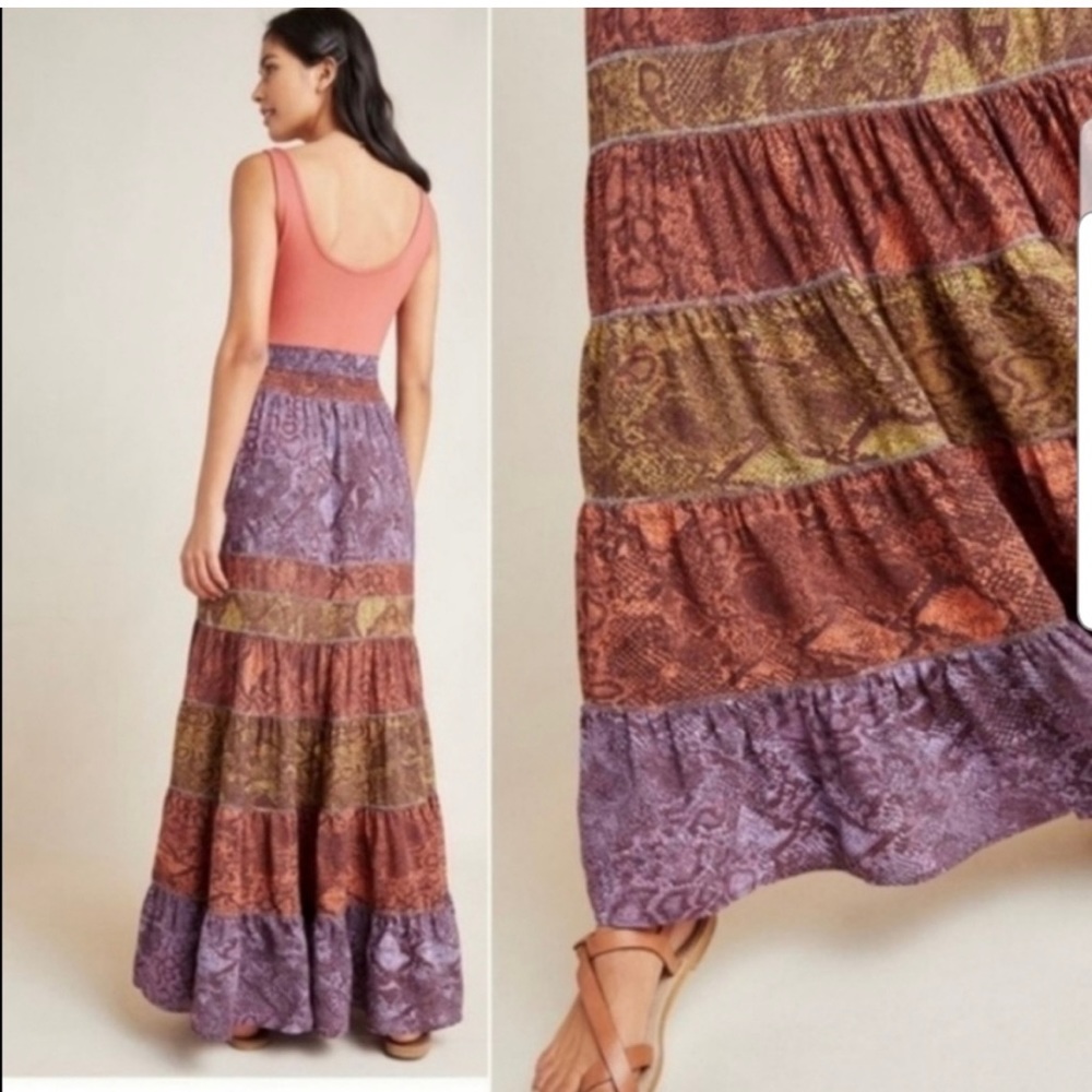 ANTHROPOLOGIE Colima Maxi Tiered Dress - Picture 3 of 12